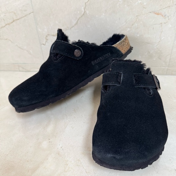 Birkenstock Boston Shearling Suede Leather Clog  Size 39 - Picture 6 of 16